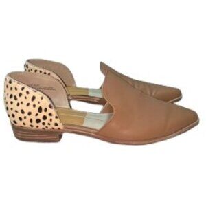 Dolce Vita Beige Cheetah Print Leather Kelsa D'Orsay Loafer Flats 7.5  - EUC